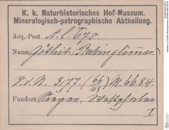 Etiketten zu Goethit (Rubinglimmer) (NHMW-MIN-Al670)